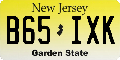 NJ license plate B65IXK