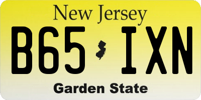 NJ license plate B65IXN