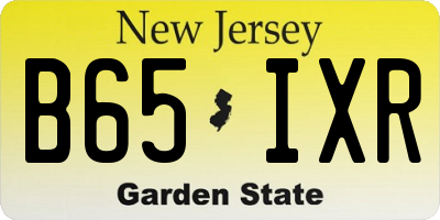 NJ license plate B65IXR