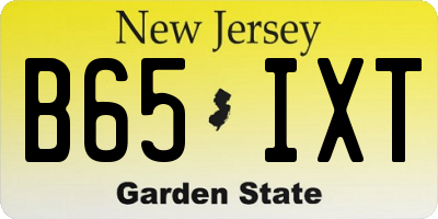 NJ license plate B65IXT