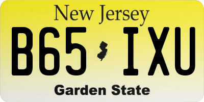 NJ license plate B65IXU