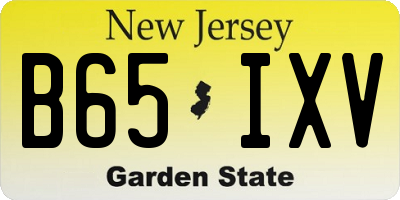 NJ license plate B65IXV