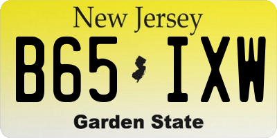 NJ license plate B65IXW
