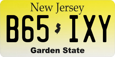 NJ license plate B65IXY
