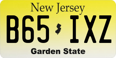 NJ license plate B65IXZ