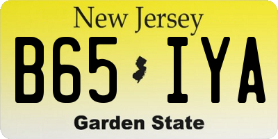 NJ license plate B65IYA