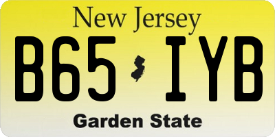 NJ license plate B65IYB