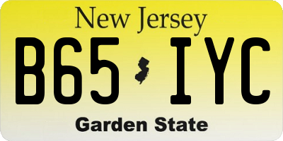 NJ license plate B65IYC