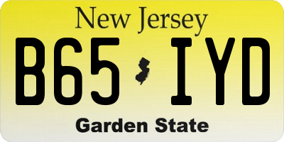 NJ license plate B65IYD