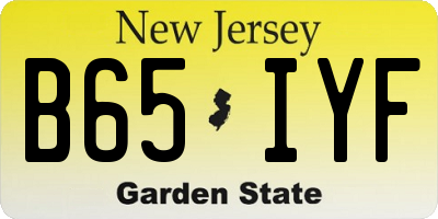 NJ license plate B65IYF