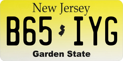 NJ license plate B65IYG