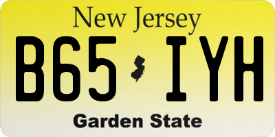NJ license plate B65IYH