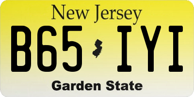 NJ license plate B65IYI