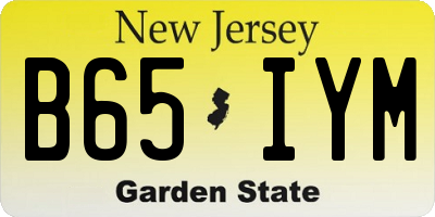 NJ license plate B65IYM
