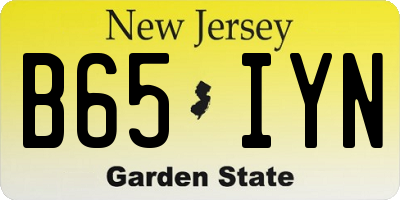 NJ license plate B65IYN