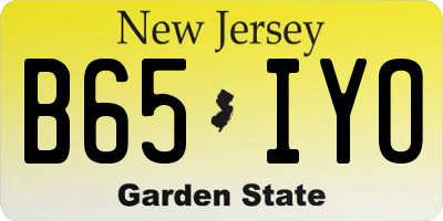 NJ license plate B65IYO