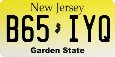 NJ license plate B65IYQ