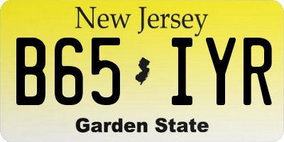NJ license plate B65IYR