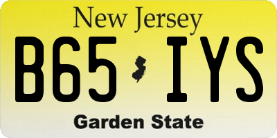 NJ license plate B65IYS