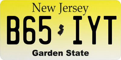 NJ license plate B65IYT