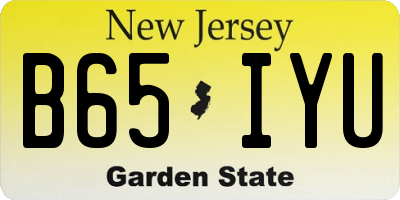 NJ license plate B65IYU