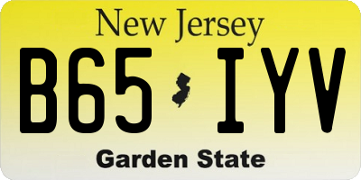 NJ license plate B65IYV