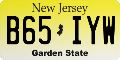 NJ license plate B65IYW