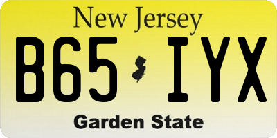 NJ license plate B65IYX