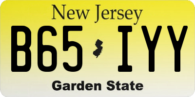 NJ license plate B65IYY