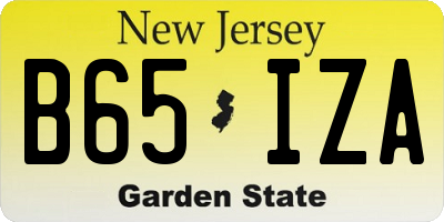 NJ license plate B65IZA