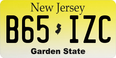 NJ license plate B65IZC