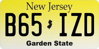 NJ license plate B65IZD