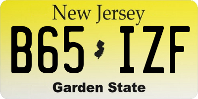 NJ license plate B65IZF