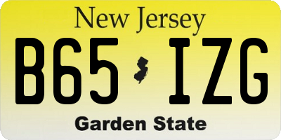 NJ license plate B65IZG