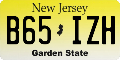 NJ license plate B65IZH