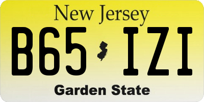 NJ license plate B65IZI