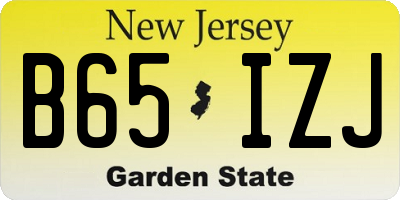 NJ license plate B65IZJ