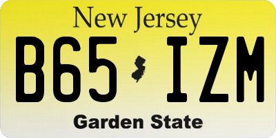 NJ license plate B65IZM