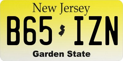 NJ license plate B65IZN