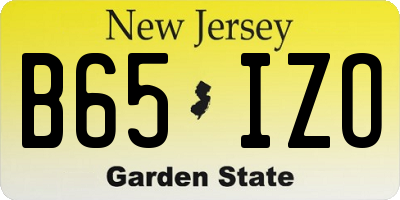 NJ license plate B65IZO