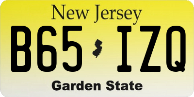 NJ license plate B65IZQ