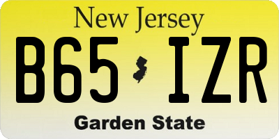 NJ license plate B65IZR