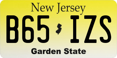 NJ license plate B65IZS
