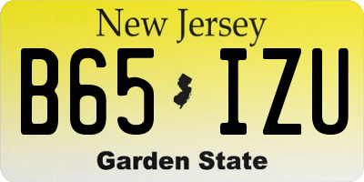 NJ license plate B65IZU
