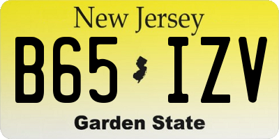 NJ license plate B65IZV