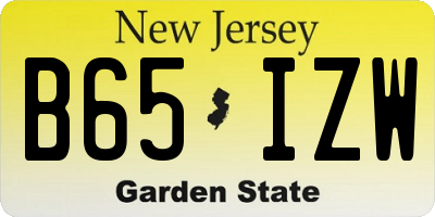 NJ license plate B65IZW