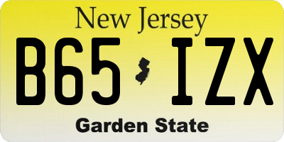 NJ license plate B65IZX