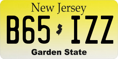 NJ license plate B65IZZ