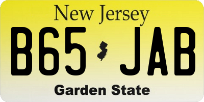 NJ license plate B65JAB