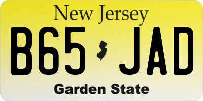NJ license plate B65JAD